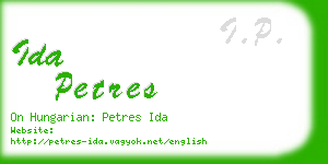 ida petres business card